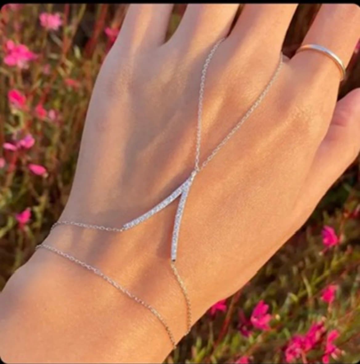 Silver hand chain